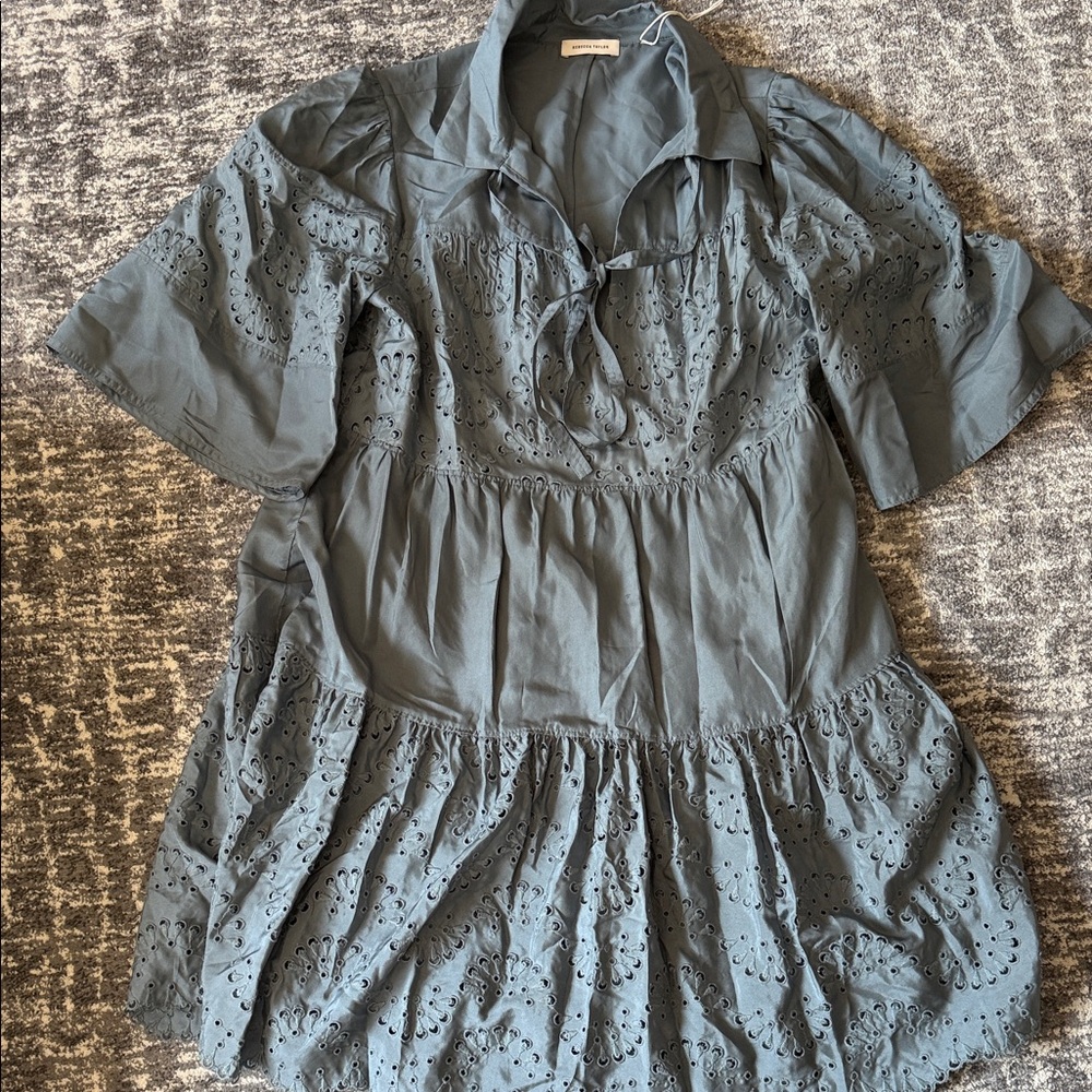Rebecca Taylor Blue Eyelet Dress